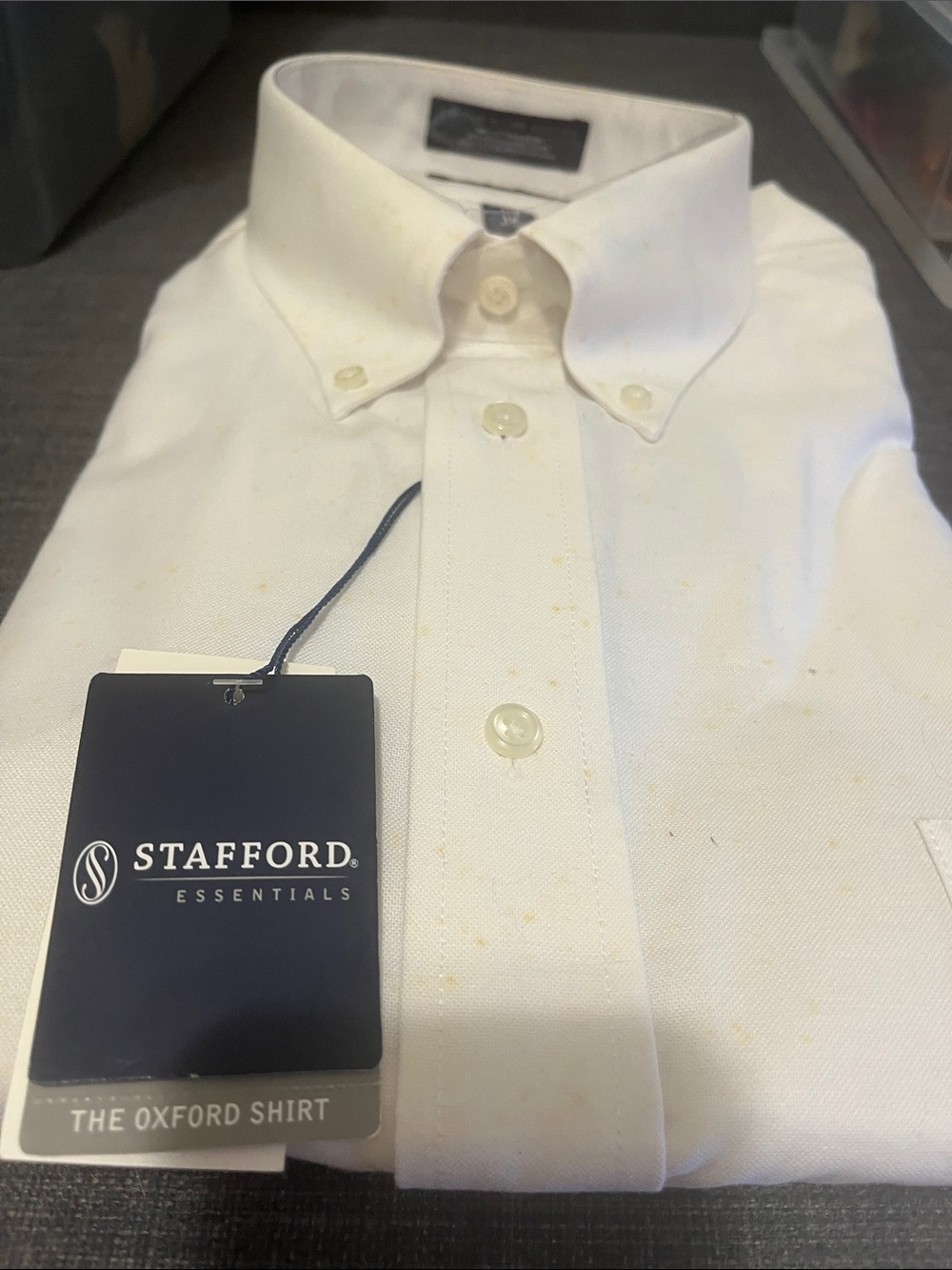 Stafford White Oxford Button-Down Shirt
